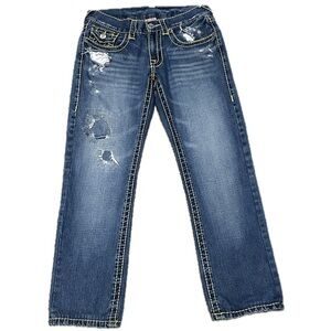 👖🎸 TRUE RELIGION Ricky Super T Jeans | Flap Pockets Distressed Women's SIze 30